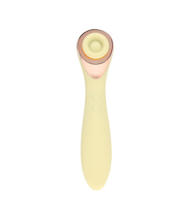 Loveline by Shots Darling - AirTap Wand Vibrator met Vijf Koppen Accessoires - Geel