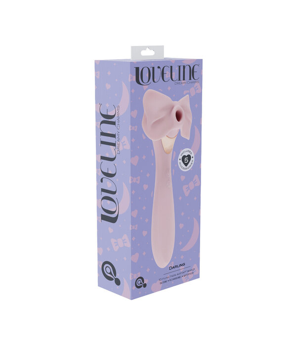 Loveline by Shots Darling - AirTap Wand Vibrator met Vijf Koppen Accessoires - Roze