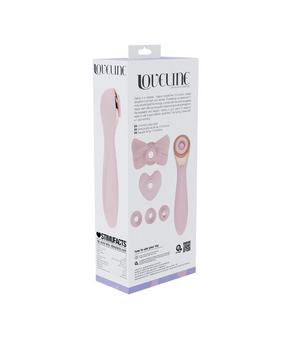 Loveline by Shots Darling - AirTap Wand Vibrator met Vijf Koppen Accessoires - Roze