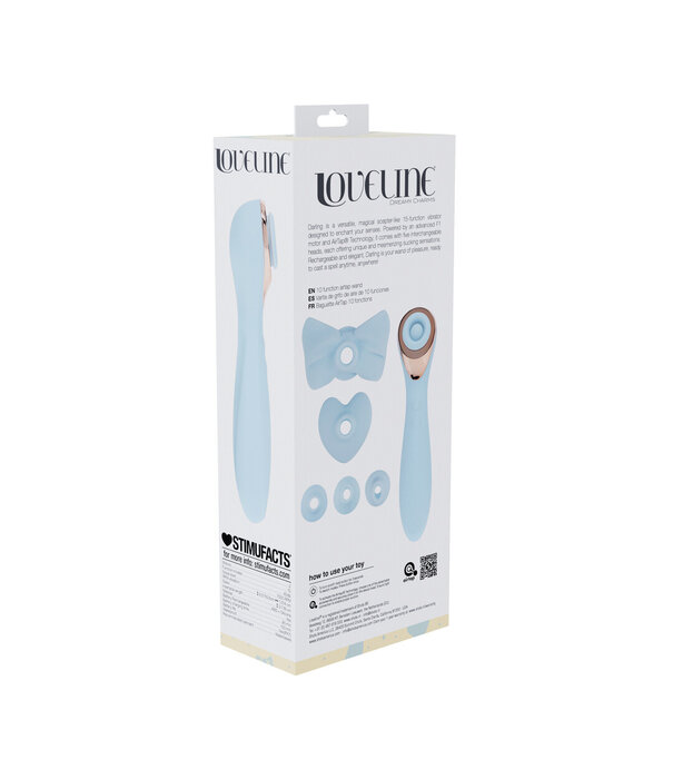 Loveline by Shots Darling - AirTap Wand Vibrator met Vijf Koppen Accessoires - Blauw