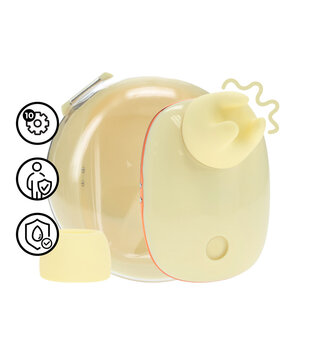 Dreamsicle - Compact AirTap Vibrator met Twee Hoofdaccessoires - Geel