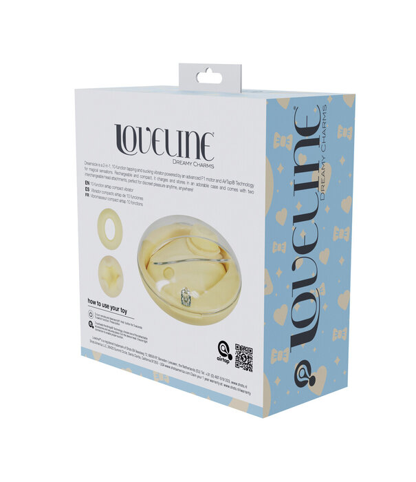 Loveline by Shots Dreamsicle - Compact AirTap Vibrator met Twee Hoofdaccessoires - Geel