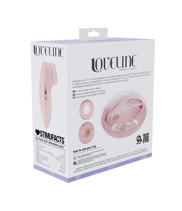 Loveline by Shots Dreamsicle - Compact AirTap Vibrator met Twee Hoofdaccessoires - Roze