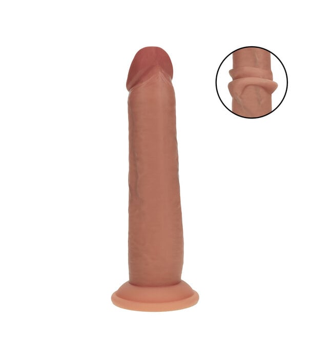 RealRock by Shots Dual Density Silicone Realistische Sliding Skin Dildo - 8 / 20,5 cm - Tan