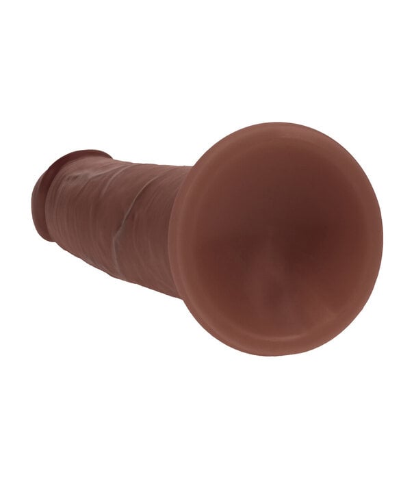RealRock by Shots Dual Density Silicone Realistische Glijdende Huid Dildo - 7 / 18,5 cm - Bruin