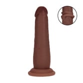 Dual Density Silicone Realistische Sliding Skin Dildo - 6 / 15,5 cm - Bruin