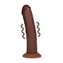 Dual Density Silicone Gebogen Realistische Vibrerende Dildo met Zuignap - 8 / 20,3 cm - Bruin