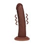 Dual Density Silicone Gebogen Realistische Vibrerende Dildo met Zuignap - 6 / 15,5 cm - Bruin