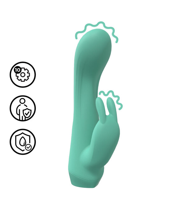 Loveline by Shots Mini Dual Rabbit Vibrator - Groen