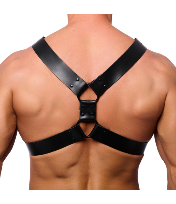 Red Leather Rechte Leren Harnas - S/M - Zwart