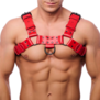 Bulldog Leren Harnas - S/M - Rood