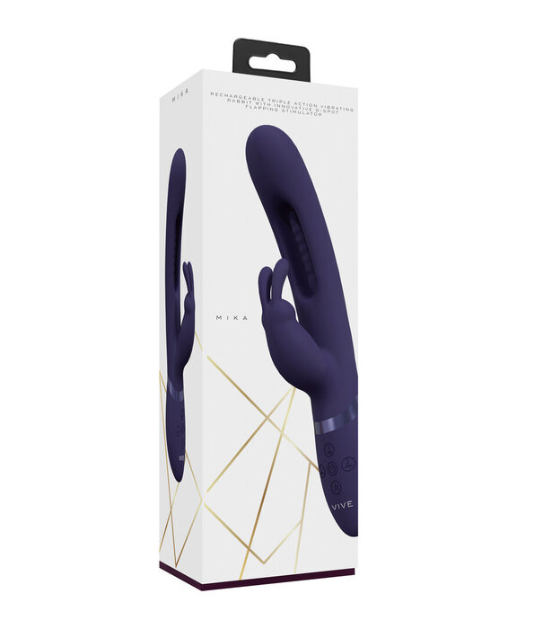 VIVE by Shots Mika - Triple Motor - Vibrerende Rabbit met Innovatieve G-Spot Flapper Stimulator - Paars