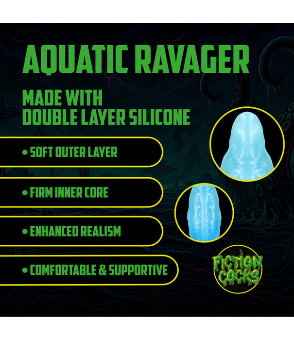 Ouch! by Shots Aquatic Ravager - Siliconen Dildo - Blauw