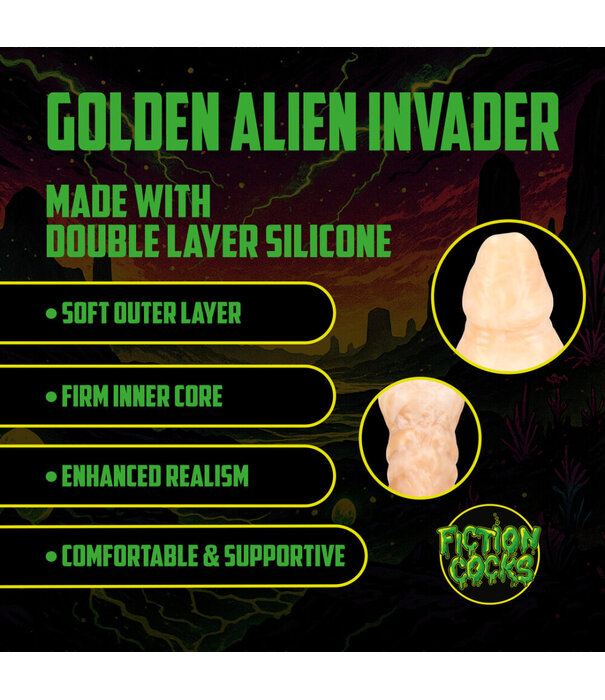 Ouch! by Shots Gouden Alien Indringer - Siliconen Dildo - Goud