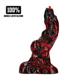 Hell Invader - Siliconen Dildo - Rood/Zwart