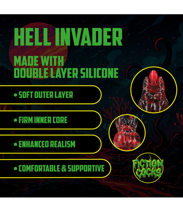 Ouch! by Shots Hell Invader - Siliconen Dildo - Rood/Zwart