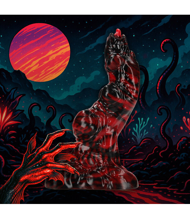 Ouch! by Shots Hell Invader - Siliconen Dildo - Rood/Zwart