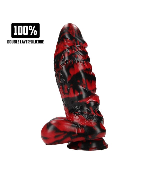 Ouch! by Shots Demon Master - Siliconen Dildo - Rood/Zwart