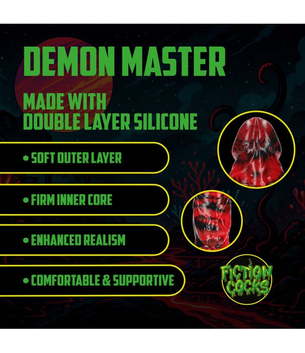 Ouch! by Shots Demon Master - Siliconen Dildo - Rood/Zwart
