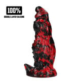 Hell Night Fiend - Siliconen Dildo - Rood/Zwart