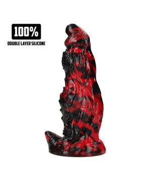 Hell Night Fiend - Siliconen Dildo - Rood/Zwart