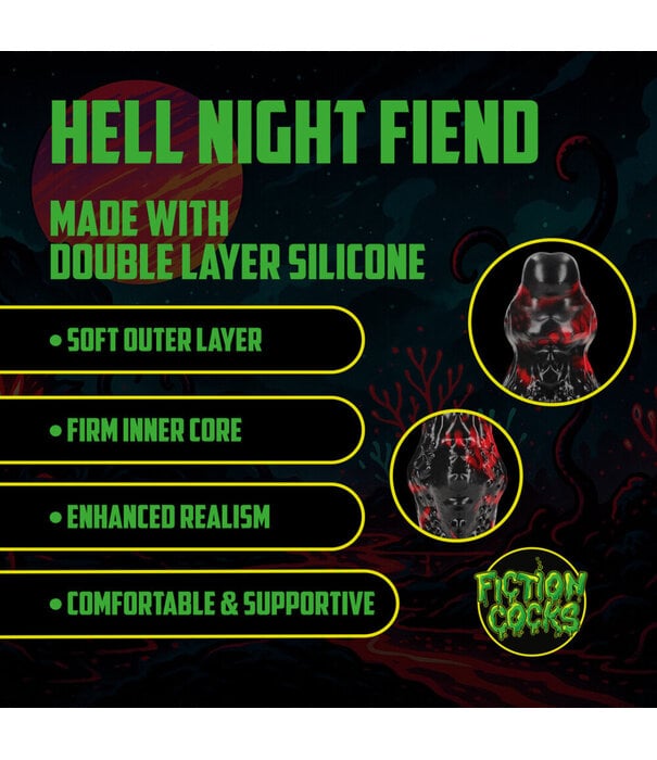 Ouch! by Shots Hell Night Fiend - Siliconen Dildo - Rood/Zwart