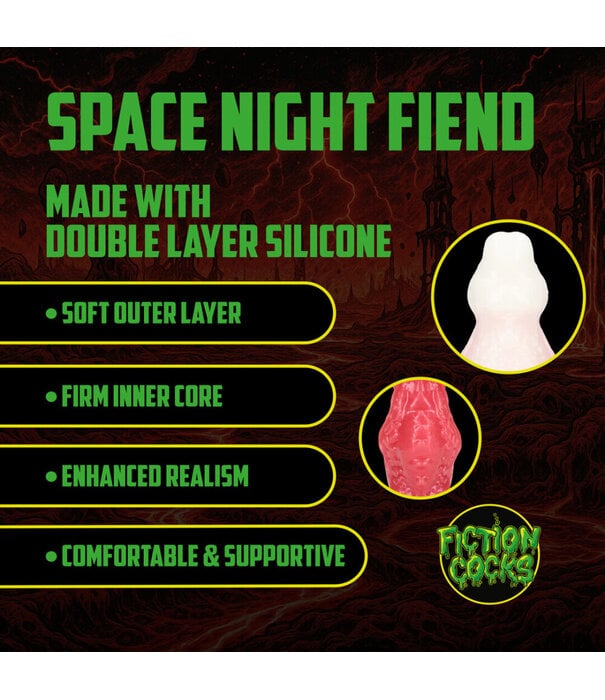 Ouch! by Shots Space Night Fiend - Siliconen Dildo - Rood/Wit
