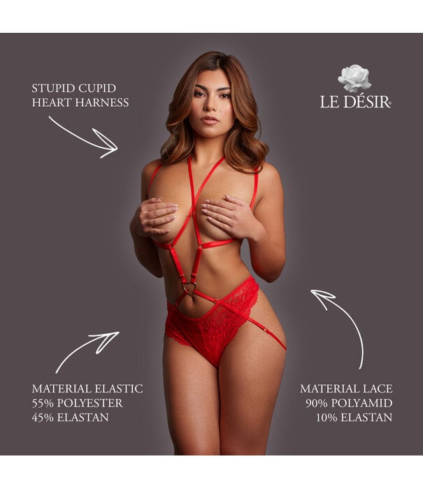 Le Désir by Shots Stupid Cupid - Heart Harness - One Size - Red