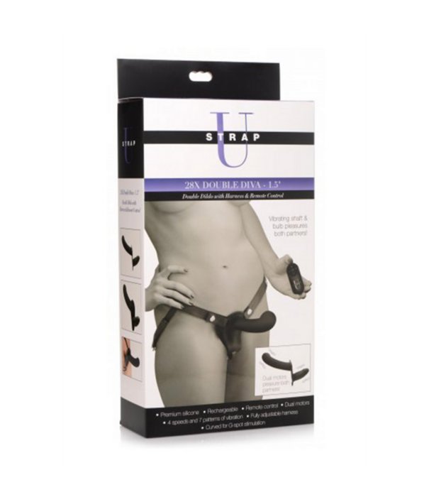 Double Diva - Double Dildo met Harness en Afstandsbediening