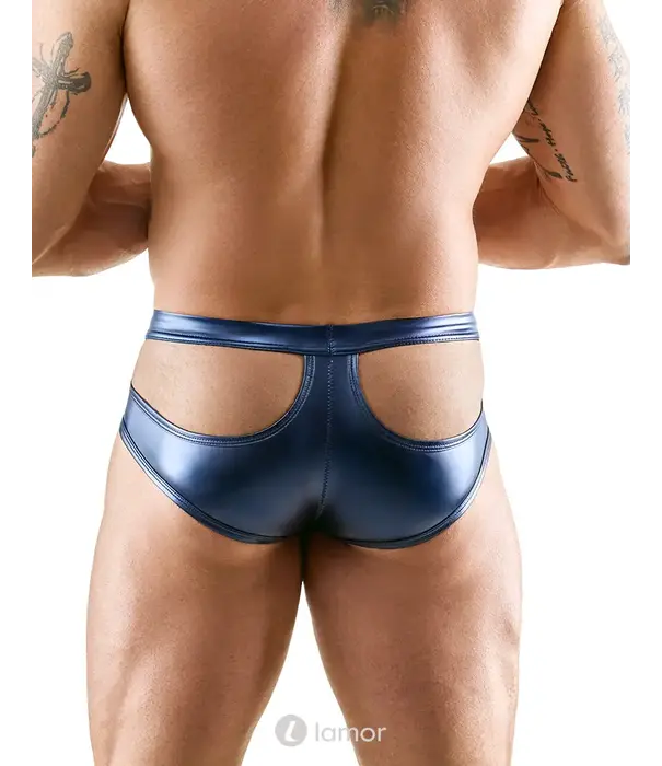 * SVENJOYMENT Svenjoyment heren slip metallic blauw met matte look en cut-outs SJ2111802