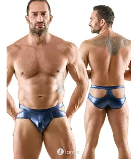 Slip metallic blauw met cut-outs, SJ2111802
