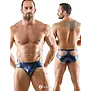 Svenjoyment heren slip metallic blauw met matte look en cut-outs SJ2111802
