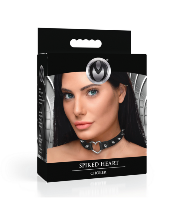 Spiked Heart Choker - Zwart