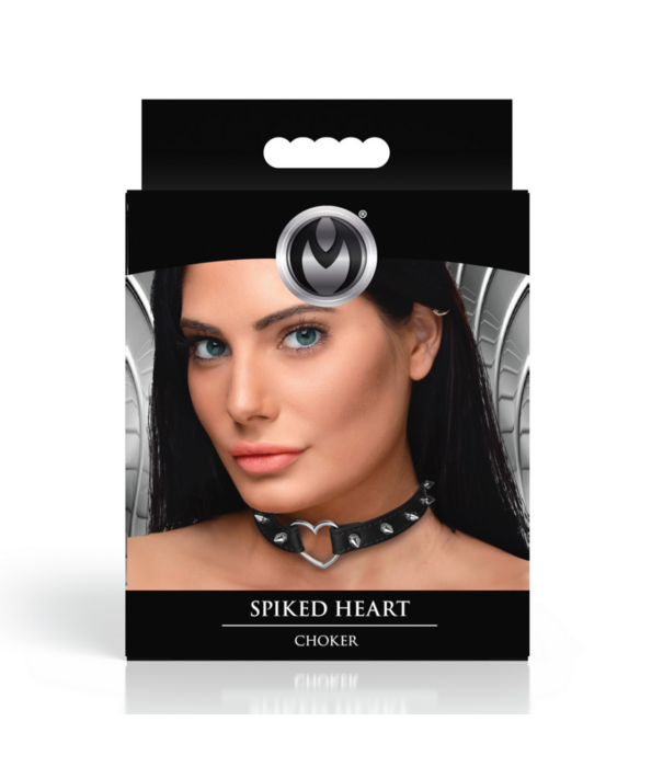 Spiked Heart Choker - Zwart