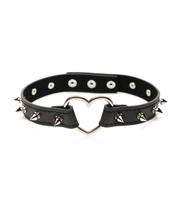Spiked Heart Choker - Zwart