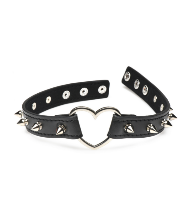 Spiked Heart Choker - Zwart