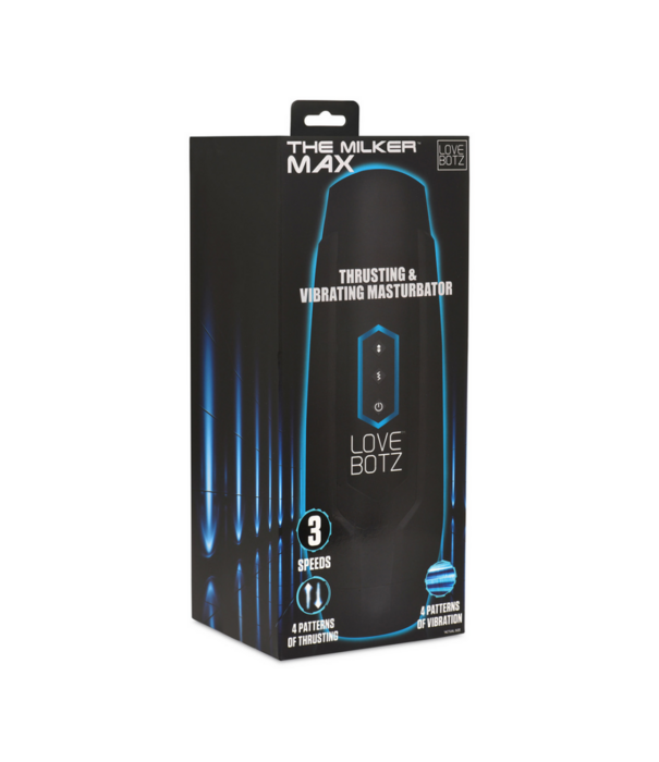 De Milker Max - 14X Duwende en Vibrerende Masturbator - Zwart