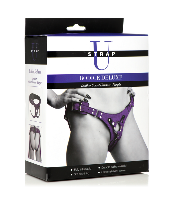 Bodice Deluxe - Leren Korset Harnas - Paars