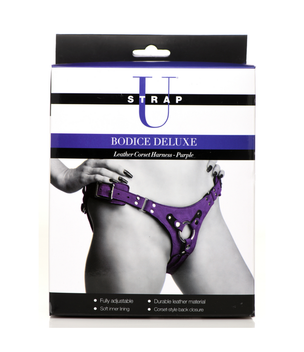 Bodice Deluxe - Leren Korset Harnas - Paars