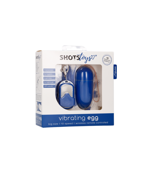 Shots Toys by Shots Vibrerende Ei met 10 Snelheden en Afstandsbediening - L - Blauw