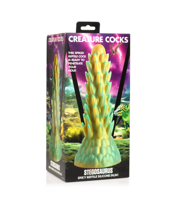 Stegosaurus - Stekelige Reptiel Silicone Dildo - Groen