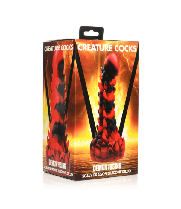 Demon Rising - Schubben Draak Siliconen Dildo - Rood/Zwart