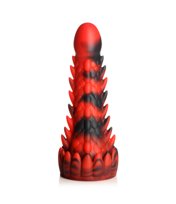 Demon Rising - Schubben Draak Siliconen Dildo - Rood/Zwart