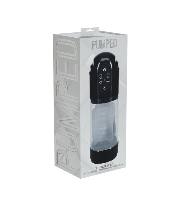Pumped by Shots TechnoThrust - Automatische Waterdichte Masturbator Pomp - Zwart