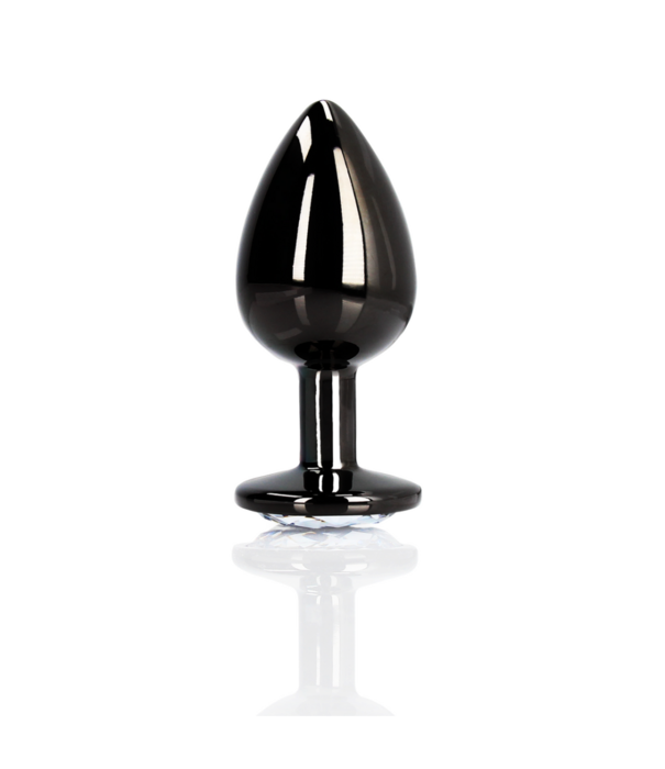 Ouch! by Shots Ronde Gem Butt Plug - Klein - Gunmetal/Diamant