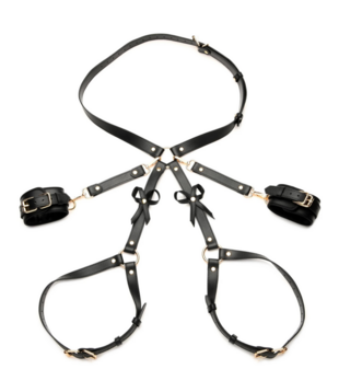 Bondage Harnas met Strikjes - M/L - Zwart