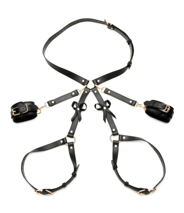 Bondage Harnas met Strikjes - M/L - Zwart