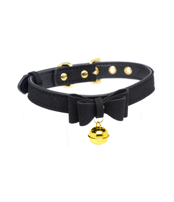 Gouden Kitty - Kat Belhalsband - Zwart/Goud