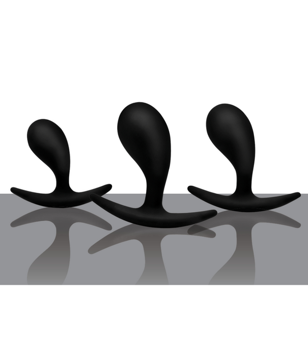 Dark Droplets - 3-delige Gebogen Anale Trainer Set - Zwart