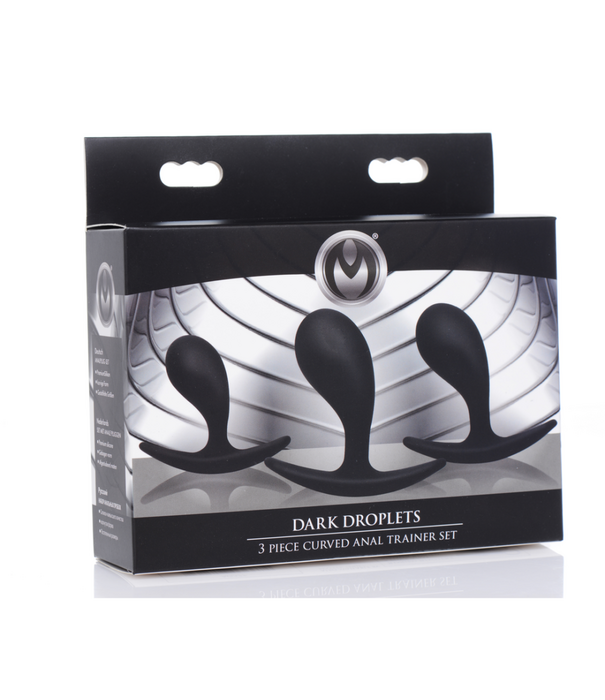 Dark Droplets - 3-delige Gebogen Anale Trainer Set - Zwart